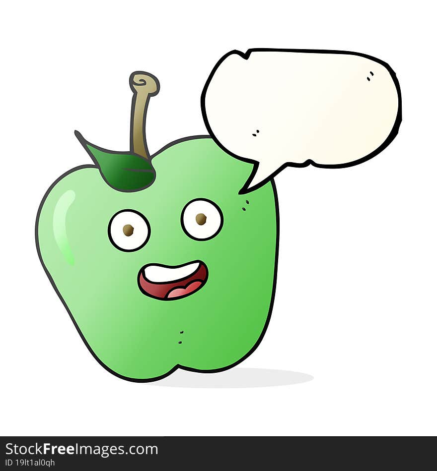 speech bubble cartoon apple