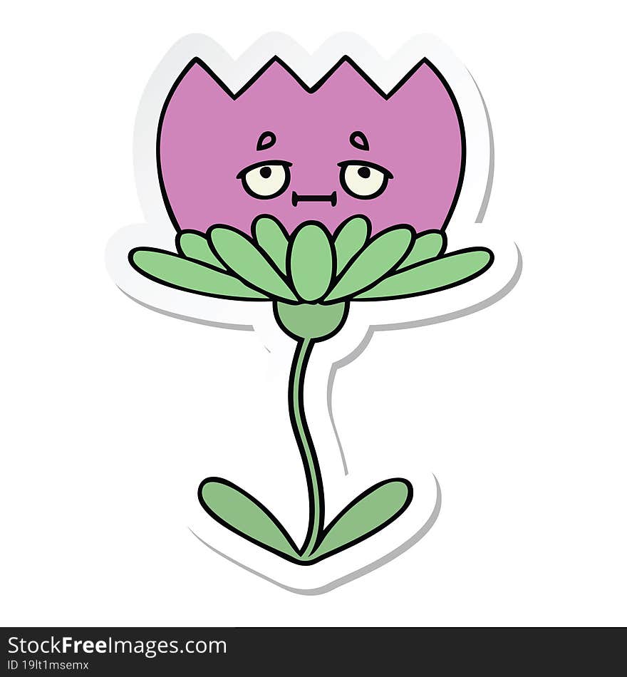 sticker of a cute cartoon flower