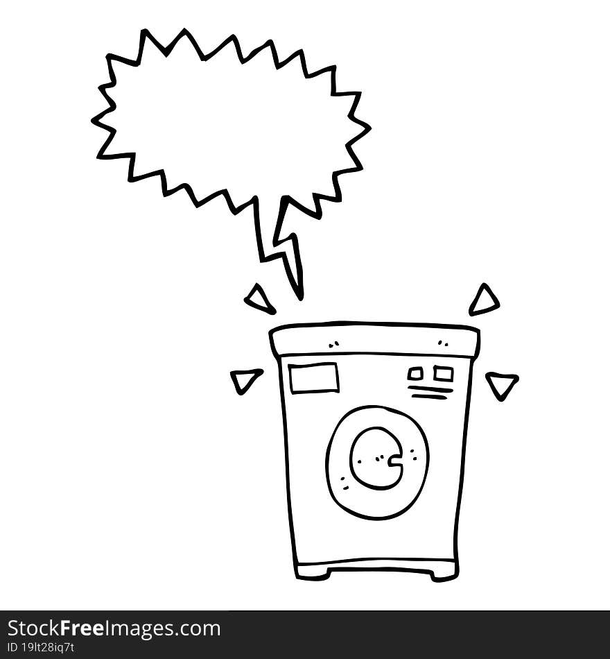 Speech Bubble Cartoon Washing Machine