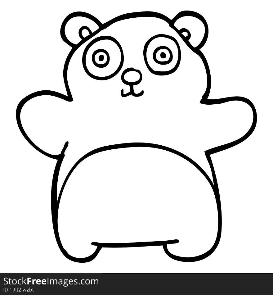 line drawing cartoon teddy bear