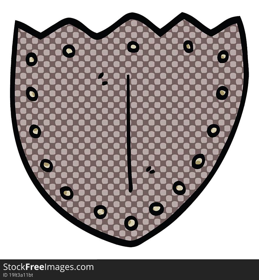 Comic Book Style Cartoon Shield