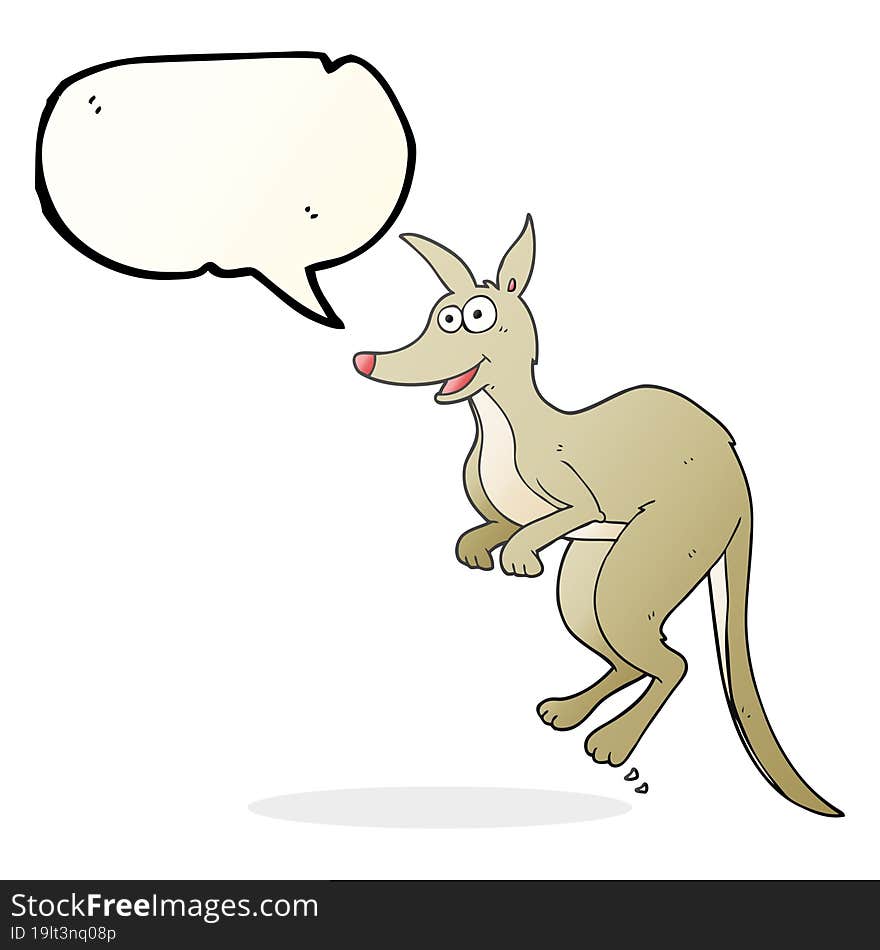 freehand drawn speech bubble cartoon kangaroo