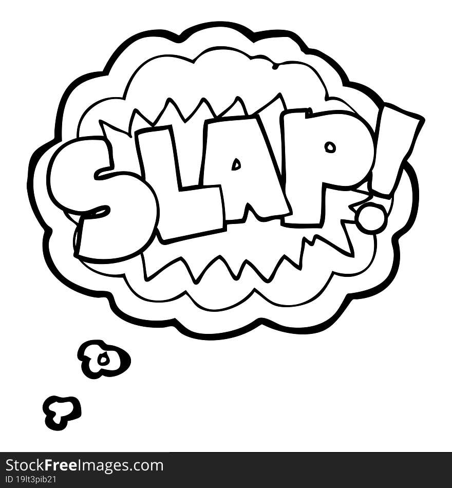 thought bubble cartoon slap symbol