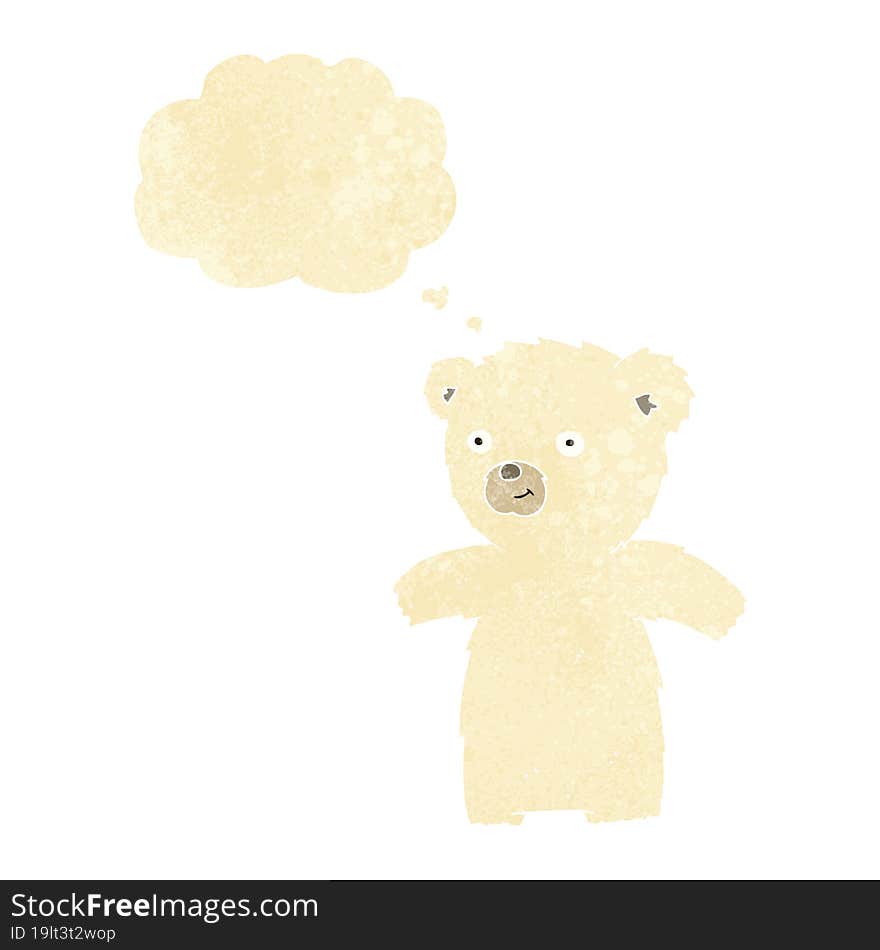 Cute Cartoon Polar Bear With Thought Bubble