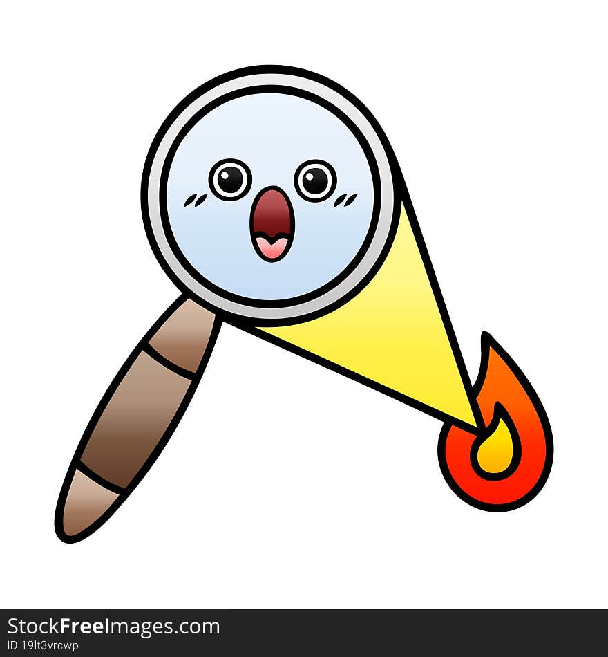 Gradient Shaded Cartoon Magnifying Glass