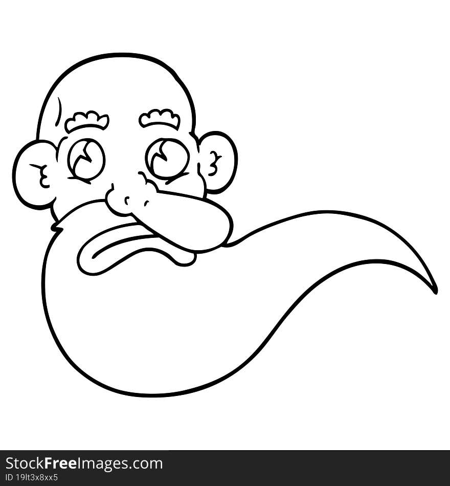 line drawing cartoon grumpy old man