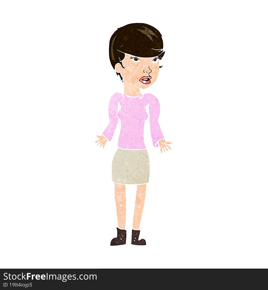 cartoon confused woman