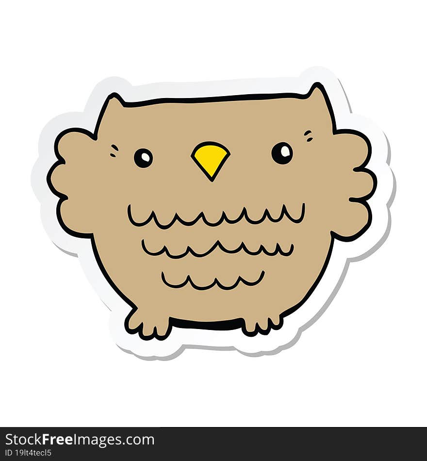 sticker of a cartoon owl