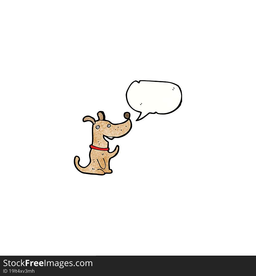 cartoon dog with speech bubble