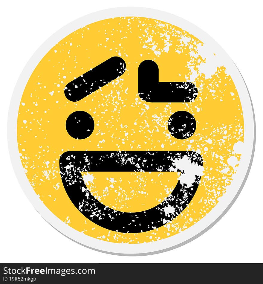 simple nervous happy face circle