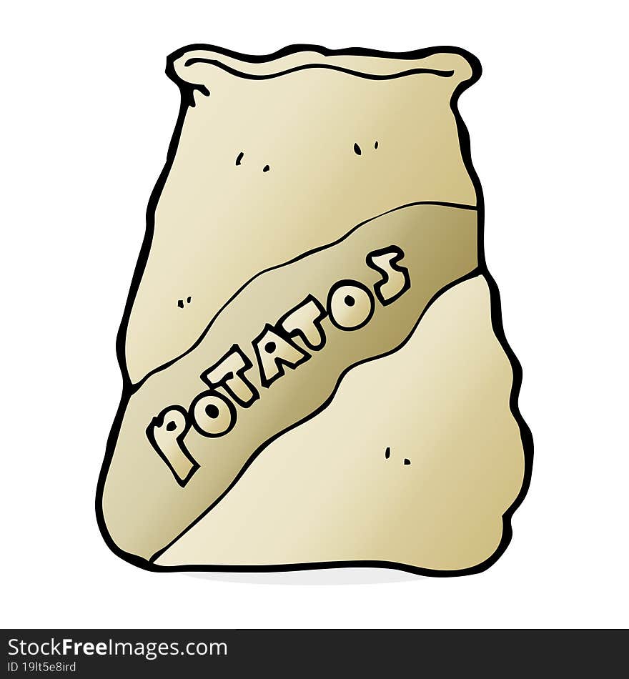 Cartoon Sack Of Potatos