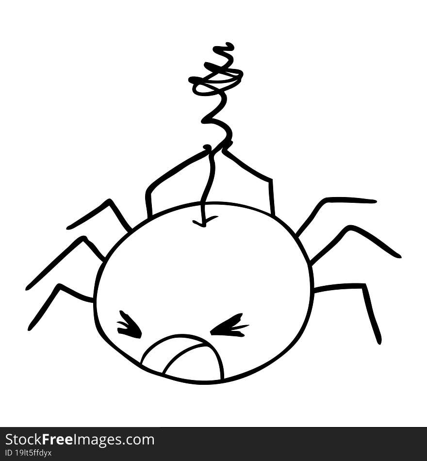 line drawing of a halloween spider. line drawing of a halloween spider