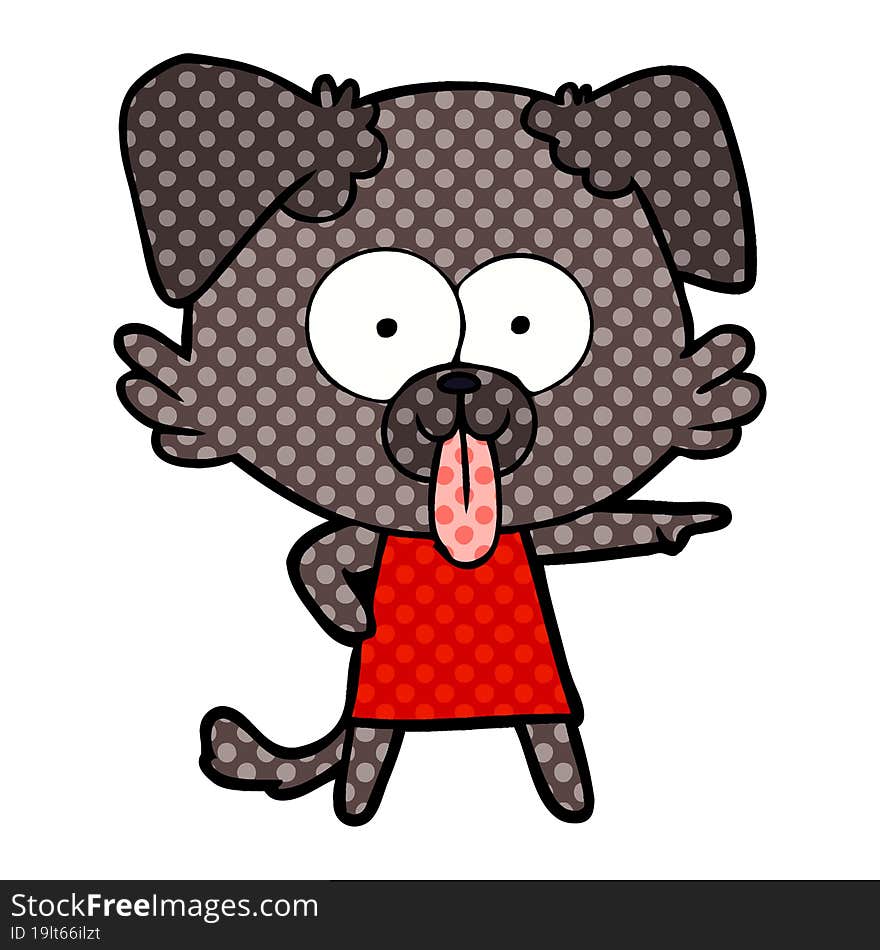 cartoon dog with tongue sticking out. cartoon dog with tongue sticking out