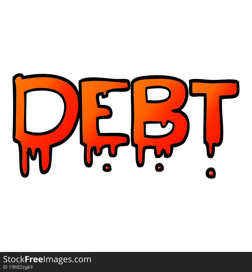 vector gradient illustration cartoon debt sign