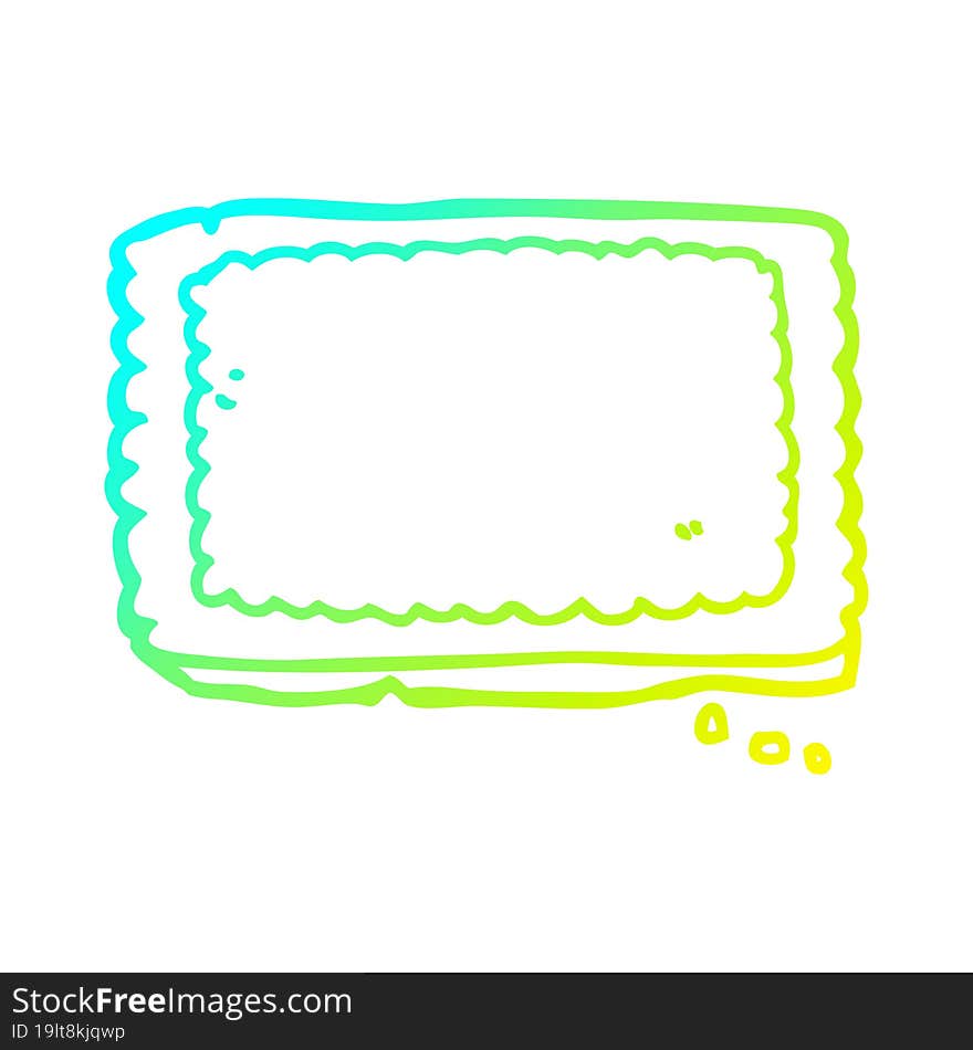 Cold Gradient Line Drawing Cartoon Biscuit