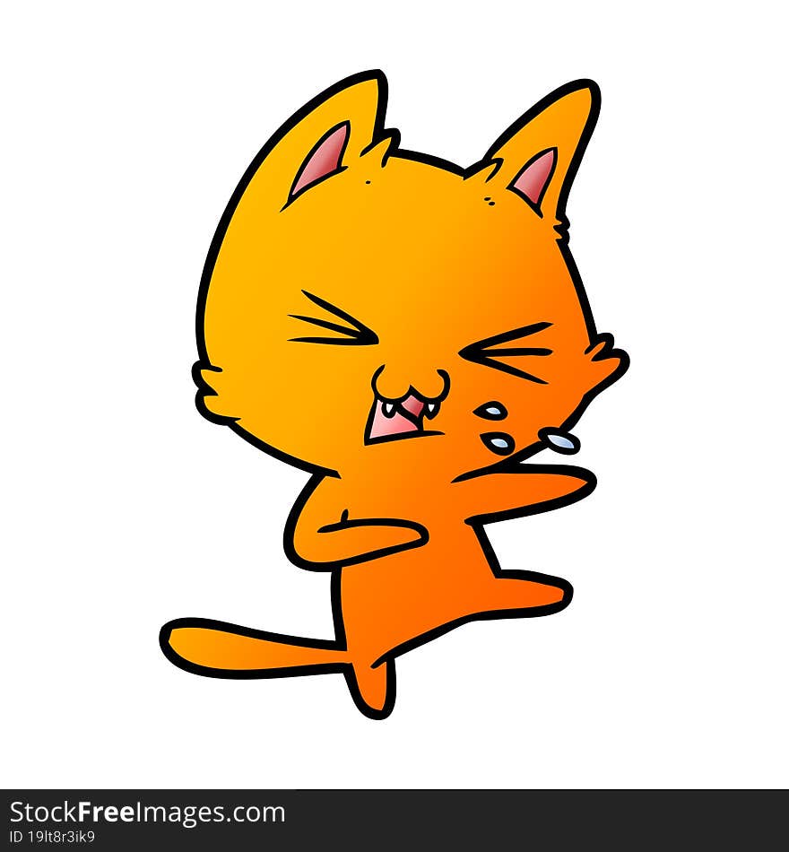 cartoon cat hissing. cartoon cat hissing