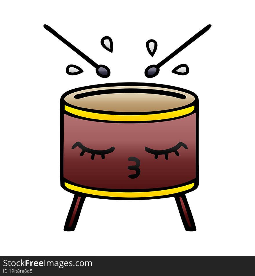 gradient shaded cartoon drum