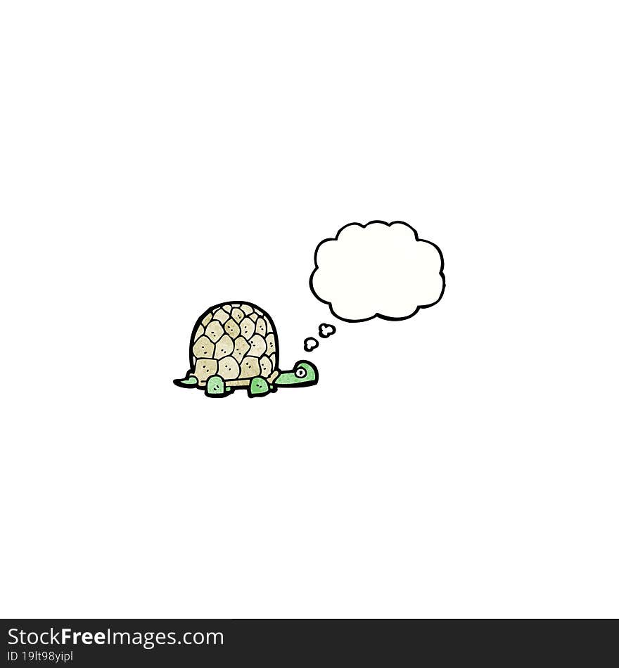 cartoon tortoise with thought bubble