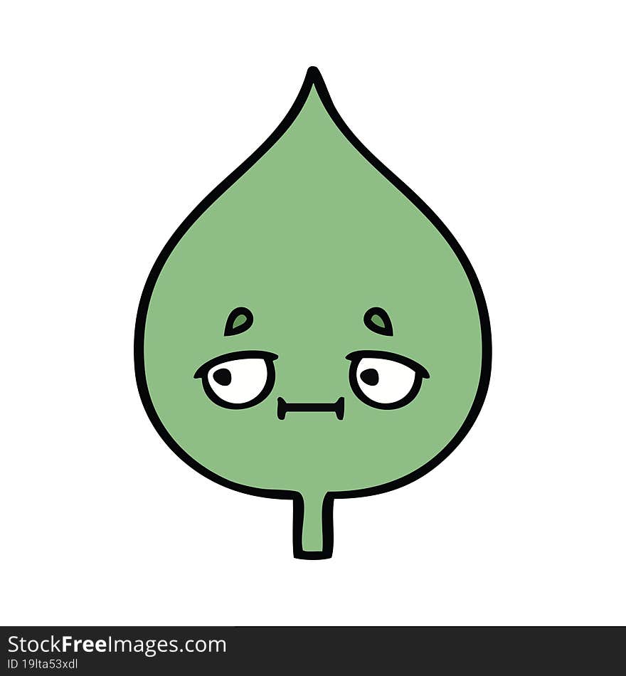 cute cartoon of a expressional leaf