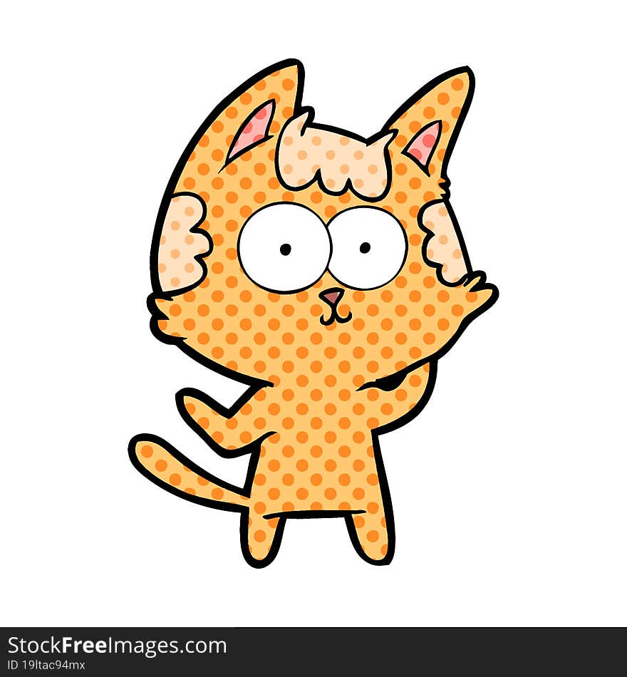 happy cartoon cat. happy cartoon cat