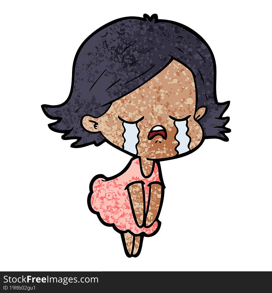 cartoon girl crying. cartoon girl crying