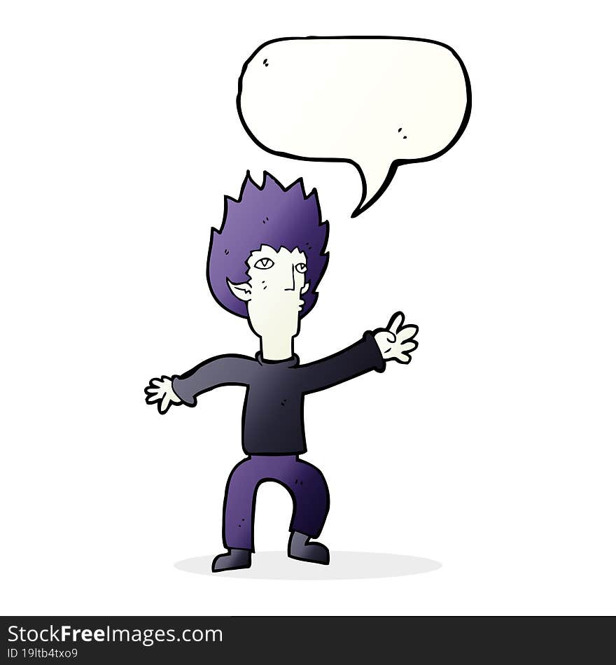 Cartoon Vampire With Speech Bubble