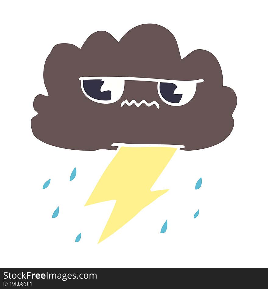 cartoon doodle thunder weather cloud