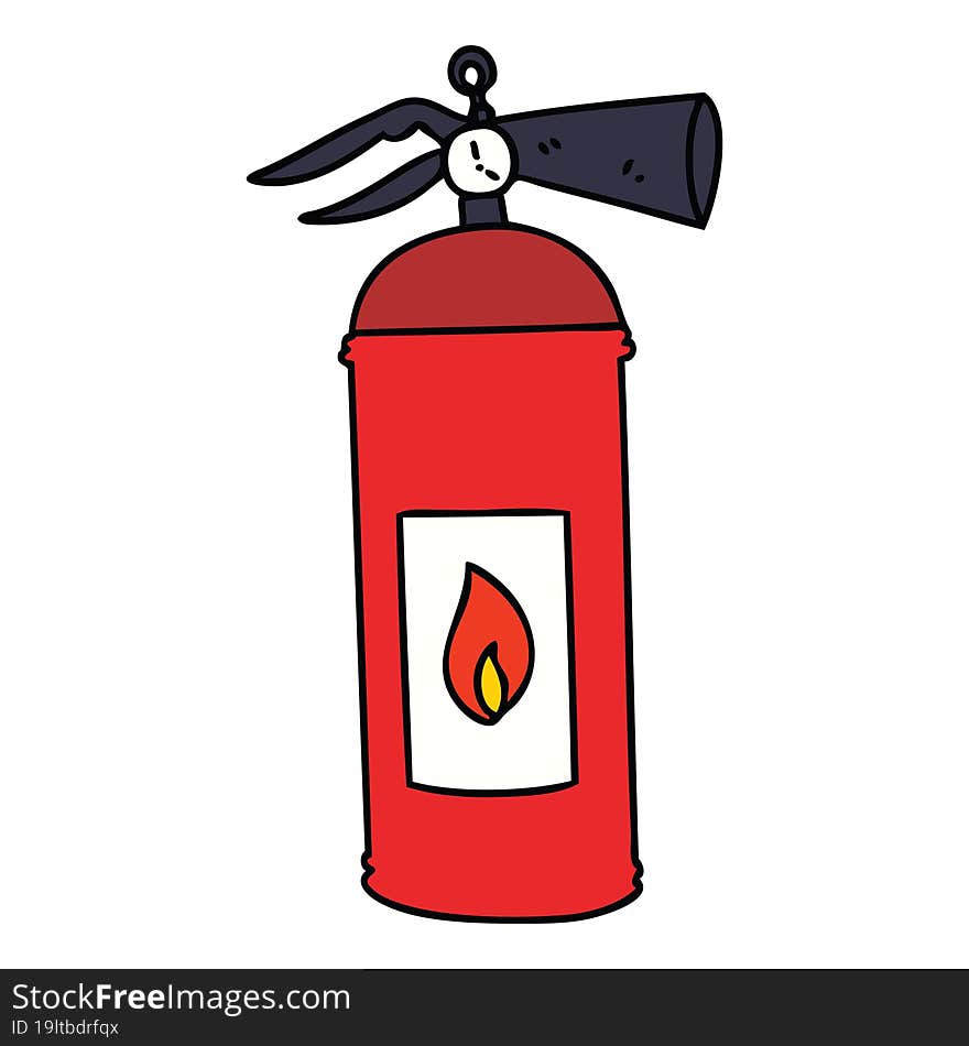 quirky hand drawn cartoon fire extinguisher