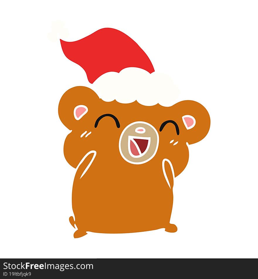 christmas cartoon of kawaii bear