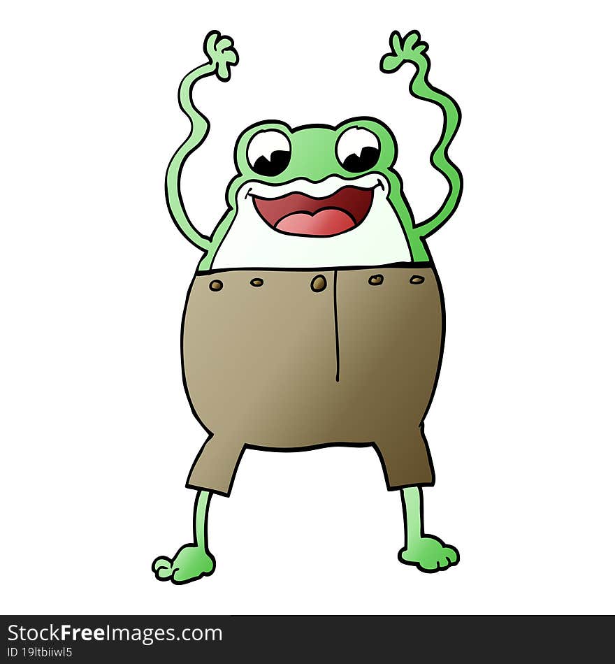 cartoon doodle frog