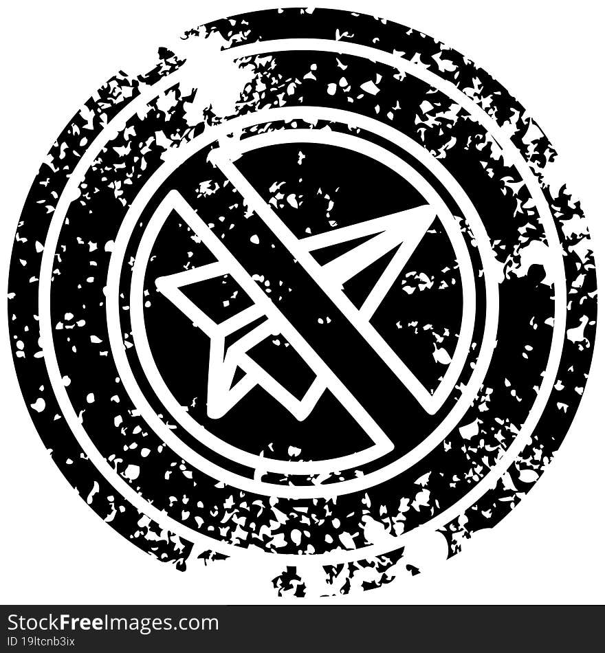 paper plane ban distressed icon