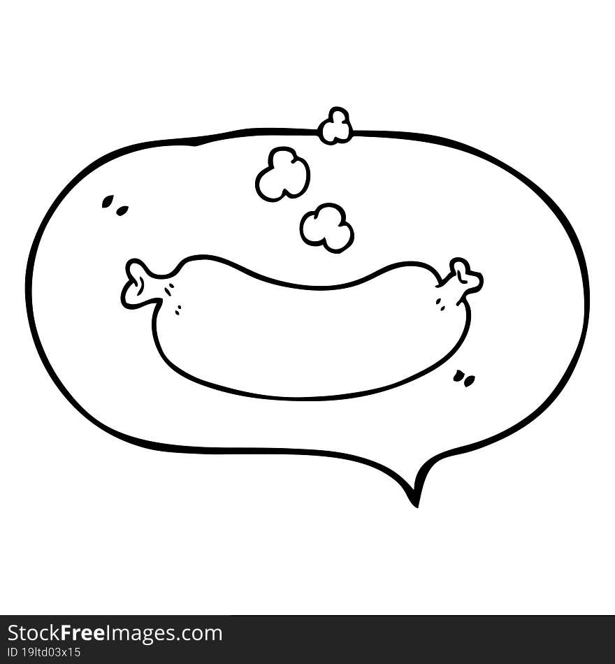 speech bubble cartoon hot sausage