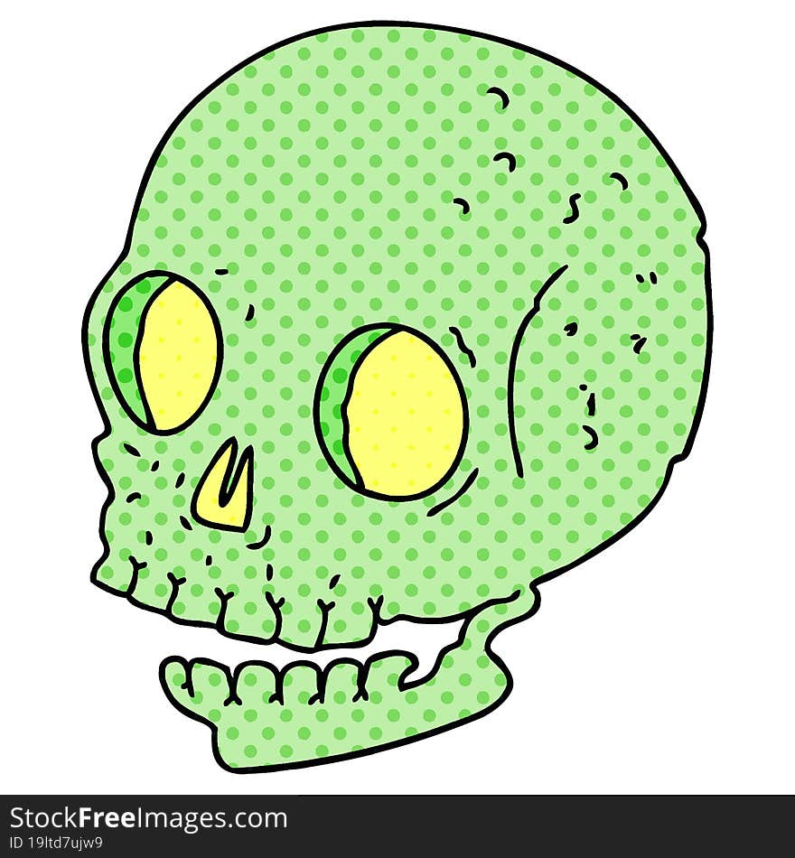 quirky comic book style cartoon skull