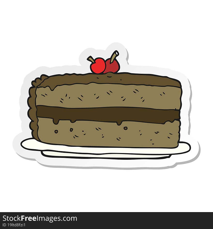 sticker of a cartoon cake