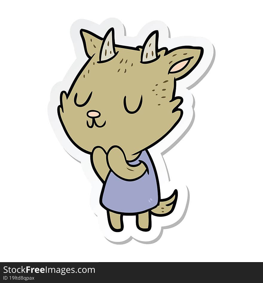 sticker of a cartoon goat