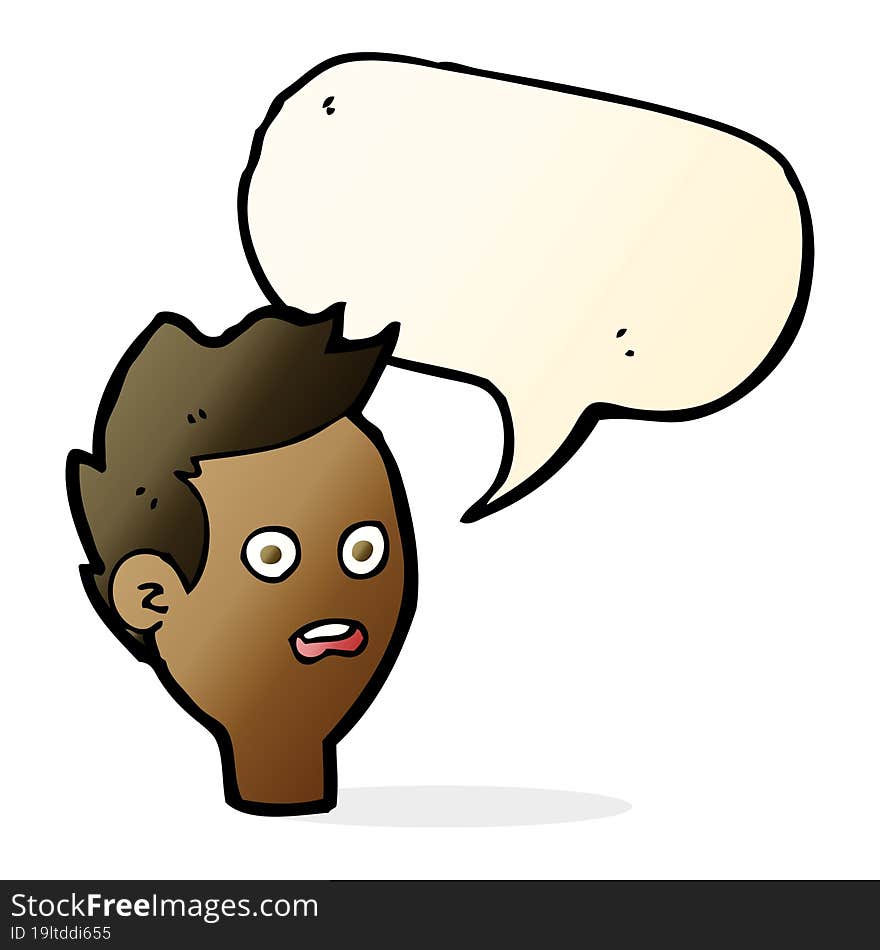 Cartoon Shocked Man With Speech Bubble