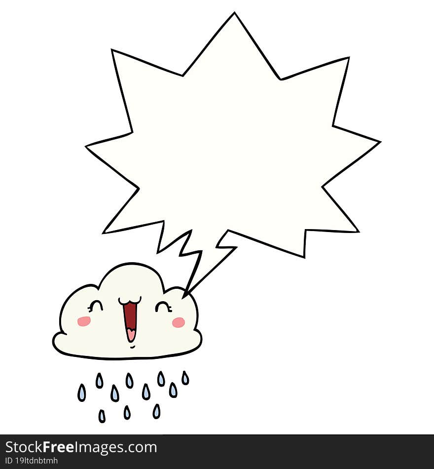 cartoon storm cloud with speech bubble. cartoon storm cloud with speech bubble