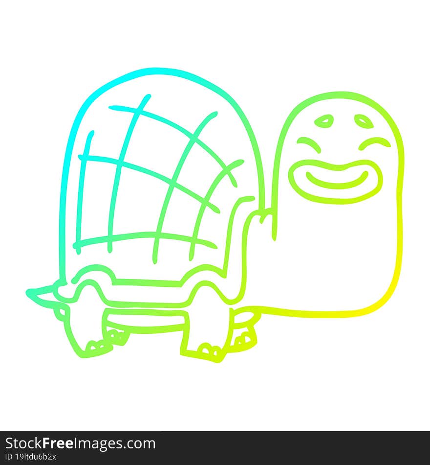 cold gradient line drawing cartoon happy turtle