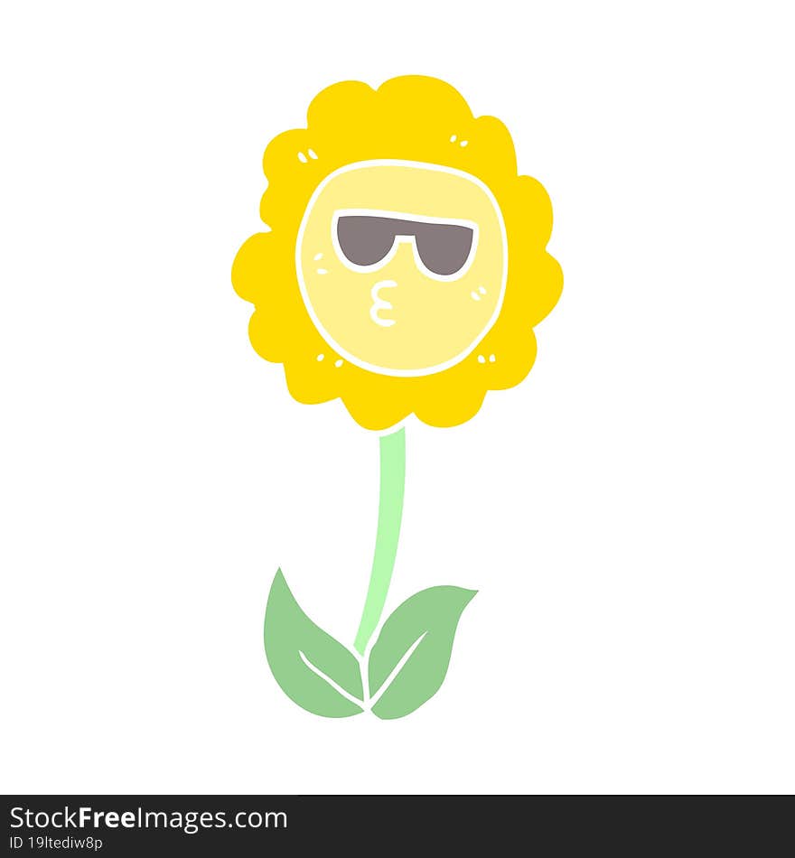 flat color style cartoon flower