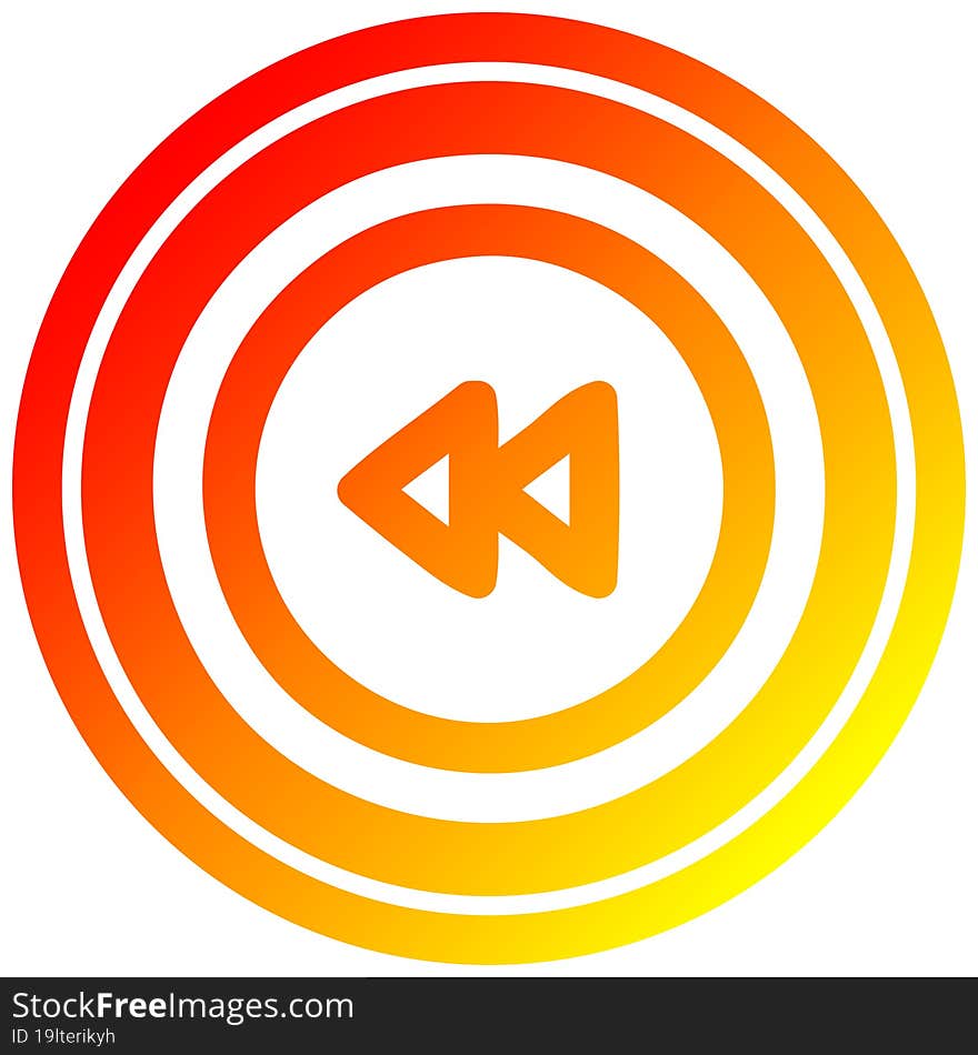 rewind button circular in hot gradient spectrum