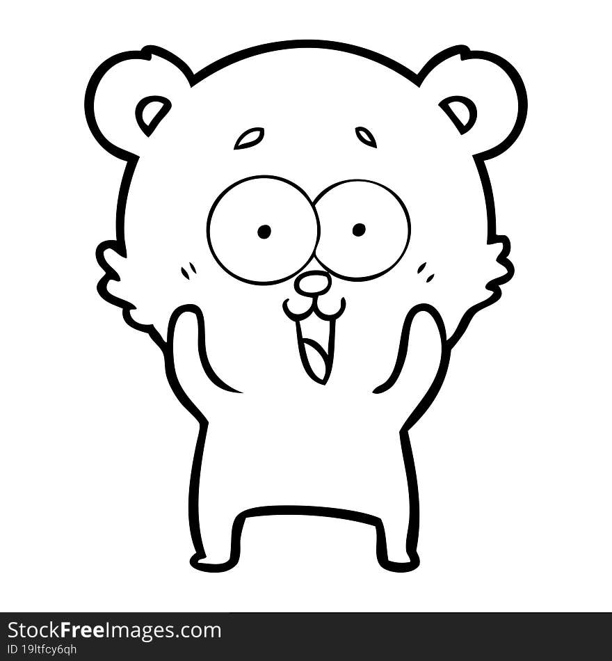 laughing teddy  bear cartoon. laughing teddy  bear cartoon