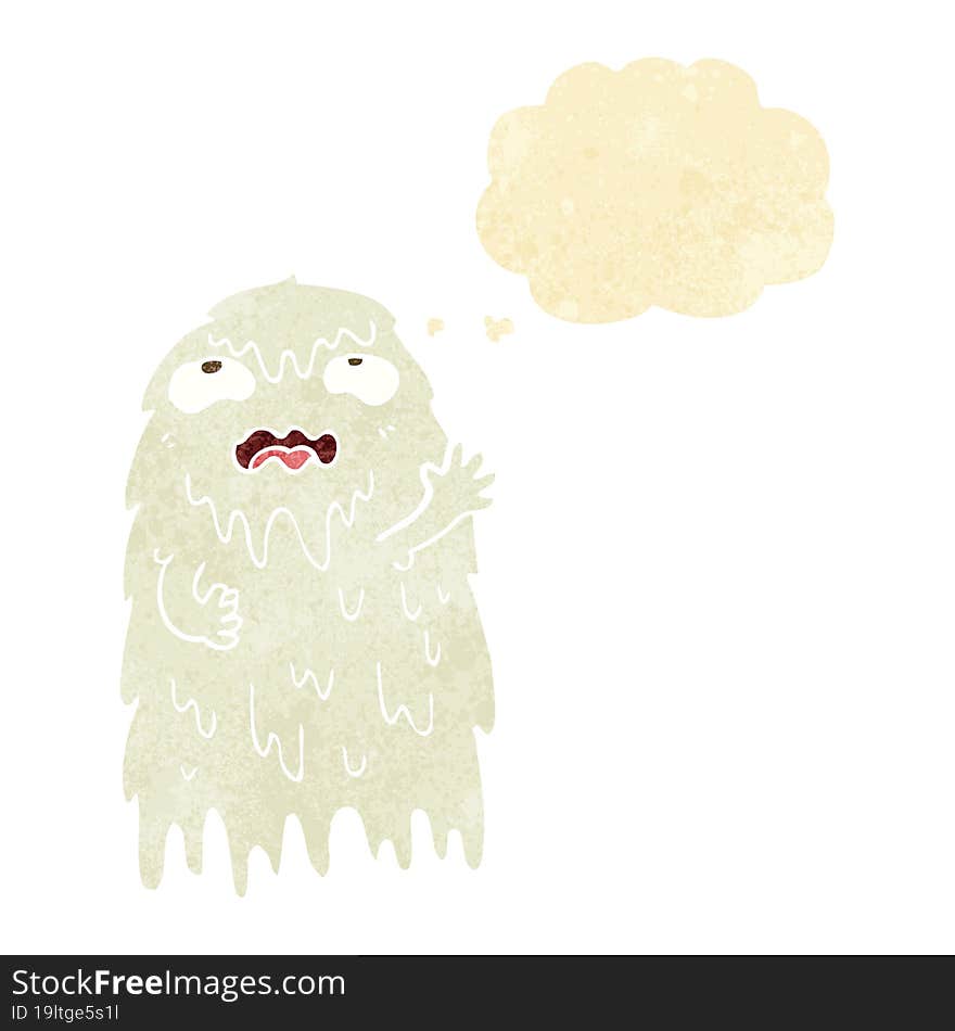 Gross Cartoon Ghost With Thought Bubble