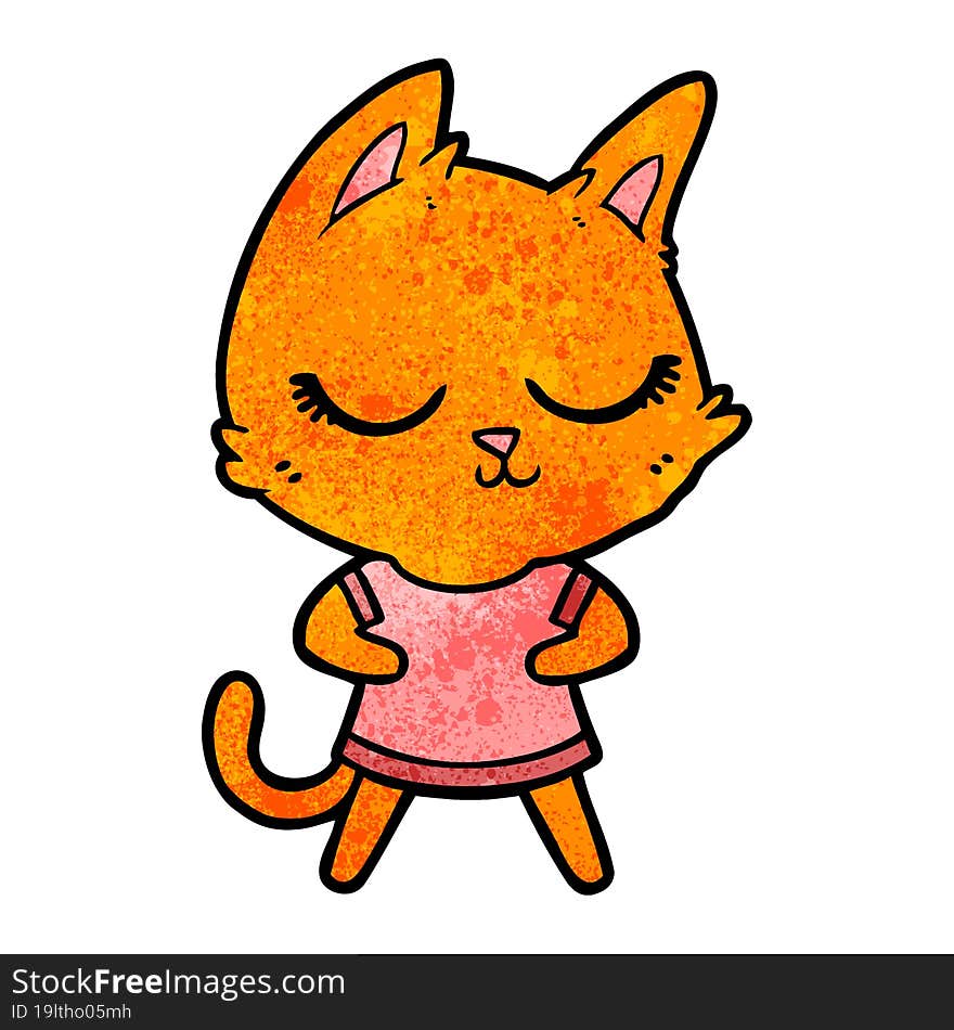 calm cartoon cat. calm cartoon cat