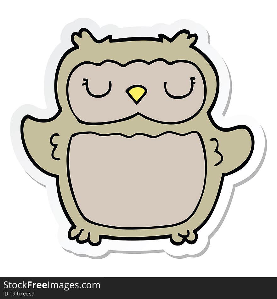 sticker of a cartoon owl