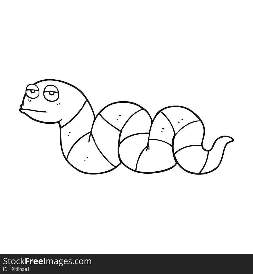 black and white cartoon bored snake