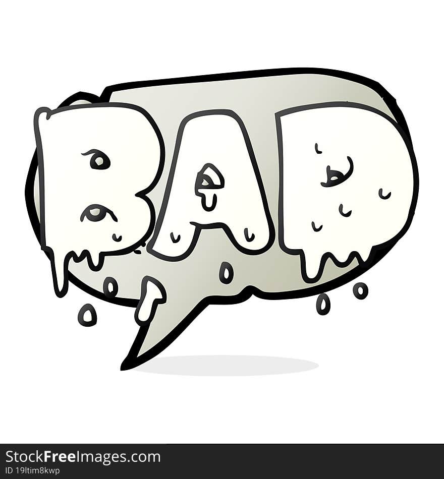 speech bubble cartoon word bad