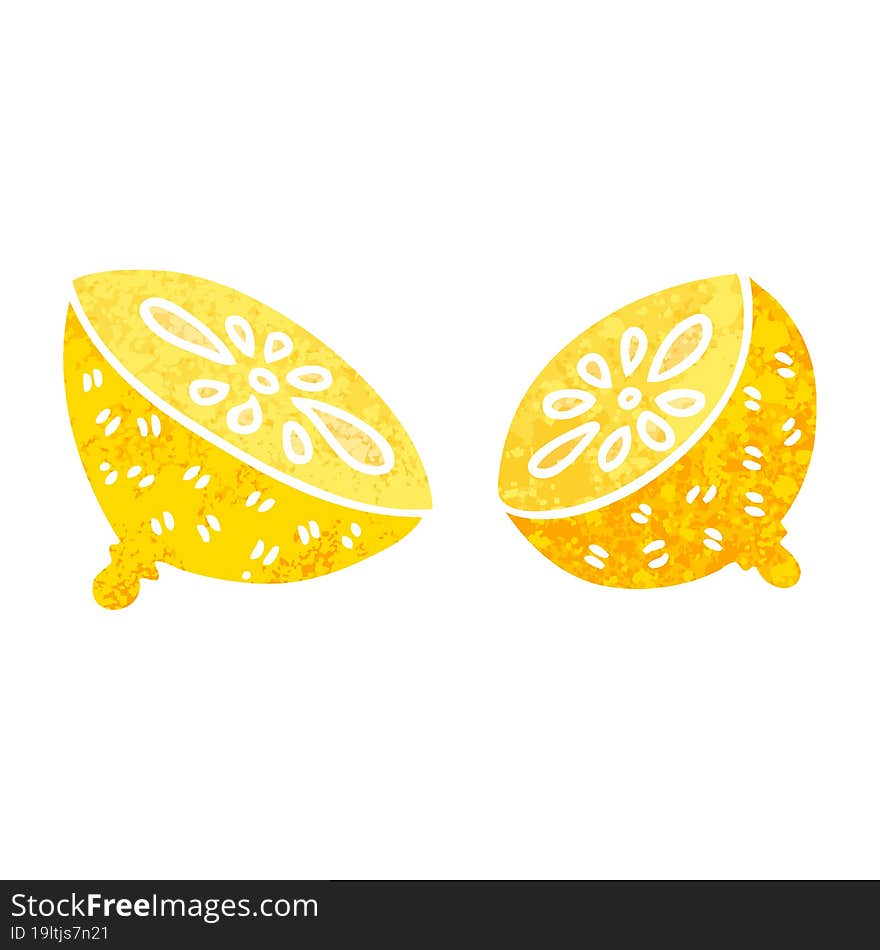 quirky retro illustration style cartoon lemon