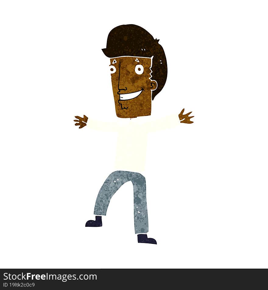 cartoon happy man