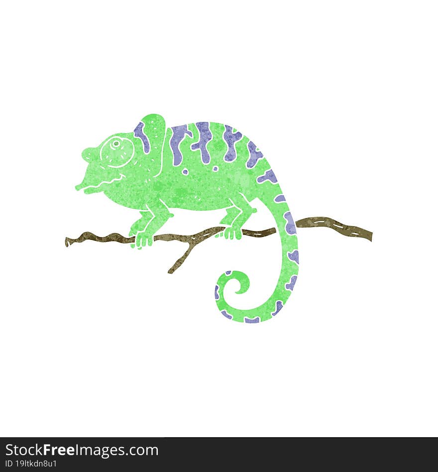 retro cartoon chameleon