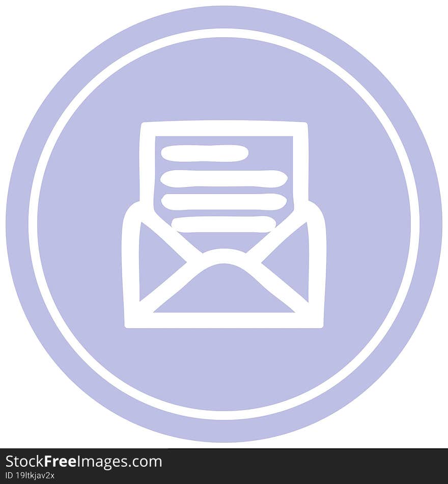 envelope letter circular icon symbol